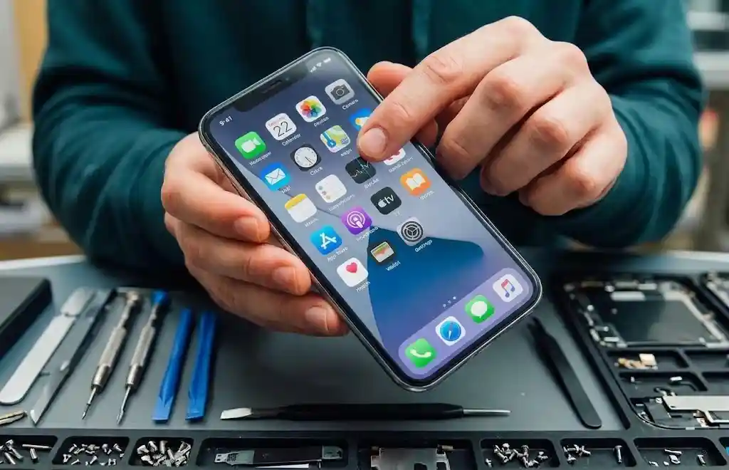 Inspecting-phone-damage